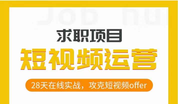 短视频运营求职实操项目，28天在线实战，攻克短视频offer-大齐资源站