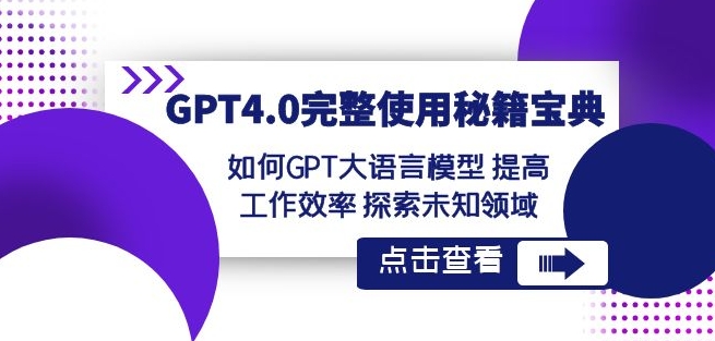 GPT4.0完整使用-秘籍宝典：如何GPT大语言模型提高工作效率探索未知领域-大齐资源站