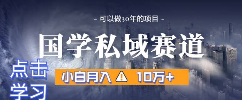 暴力国学私域赛道，小白月入10万+，引流+转化完整流程【揭秘】-大齐资源站