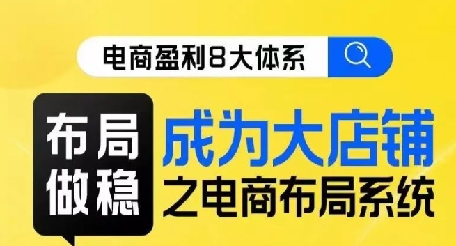 八大体系布局篇·布局做稳，成为大店的电商布局线上课-大齐资源站