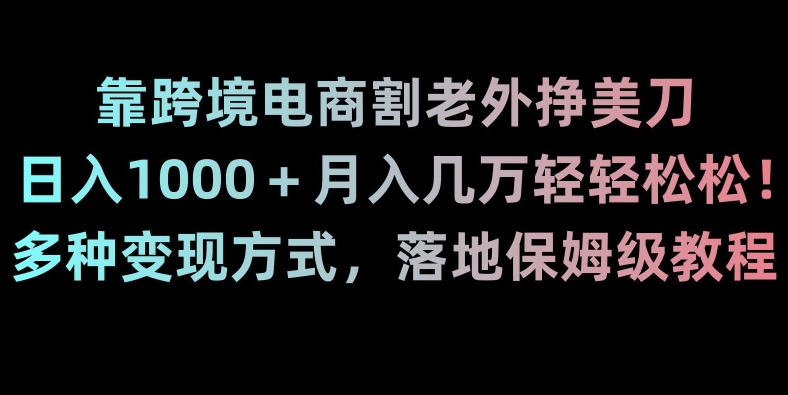 靠跨境电商割老外挣美刀，日入1000＋月入几万轻轻松松！多种变现方式，落地保姆级教程【揭秘】-大齐资源站