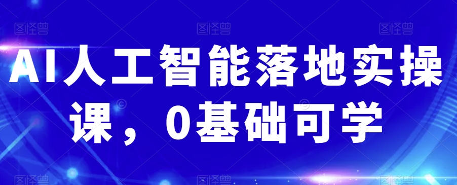 AI人工智能落地实操课，0基础可学-大齐资源站