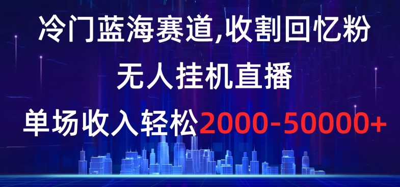 冷门蓝海赛道，收割回忆粉，无人挂机直播，单场收入轻松2000-5w+【揭秘】-大齐资源站