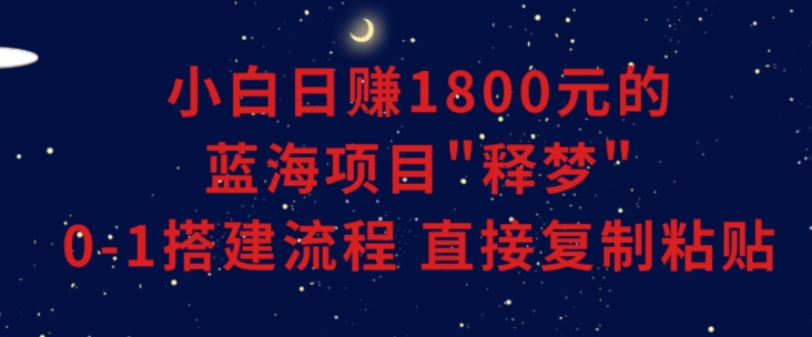 小白能日赚1800元的蓝海项目”释梦”0-1搭建流程可直接复制粘贴长期做【揭秘】-大齐资源站