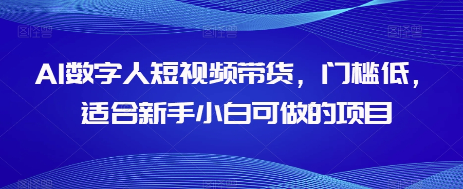 AI数字人短视频带货，门槛低，适合新手小白可做的项目-大齐资源站