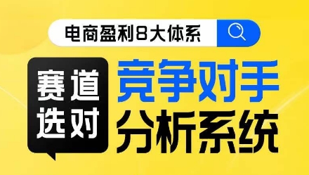 电商盈利8大体系·赛道选对，​竞争对手分析系统线上课-大齐资源站