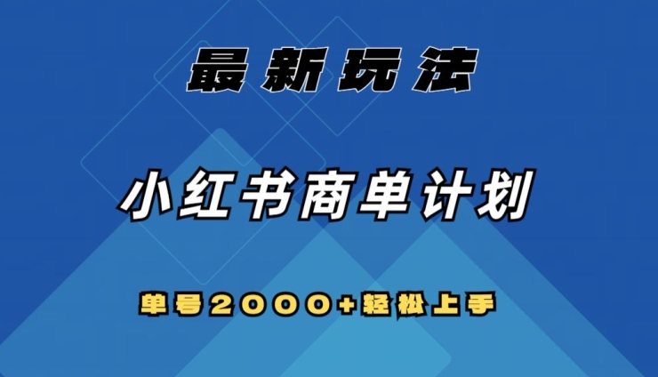 全网首发，小红书商单计划最新玩法，单号2000+可扩大可复制【揭秘】-大齐资源站