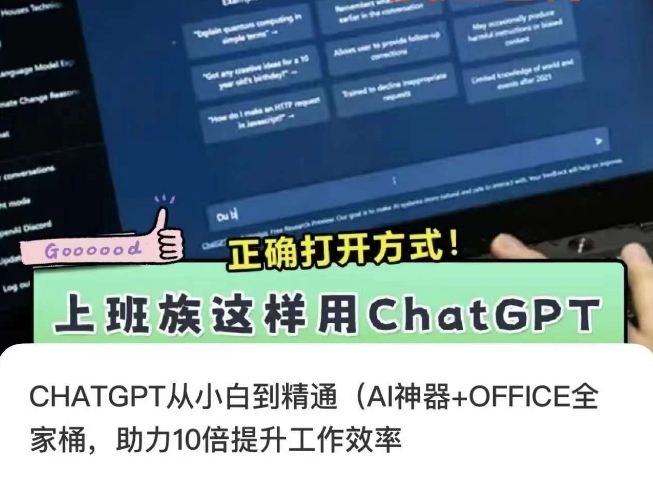 CHATGPT从小白到精通，AI神器+OFFICE全家桶，助力10倍提升工作效率-大齐资源站