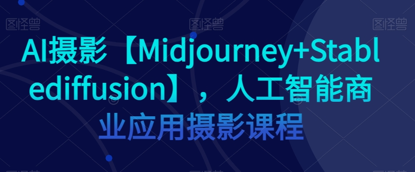 AI摄影【Midjourney+Stablediffusion】，人工智能商业应用摄影课程-大齐资源站