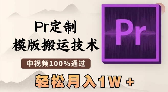 最新Pr定制模版搬运技术，中视频100%通过，几分钟一条视频，轻松月入1W＋【揭秘】-大齐资源站