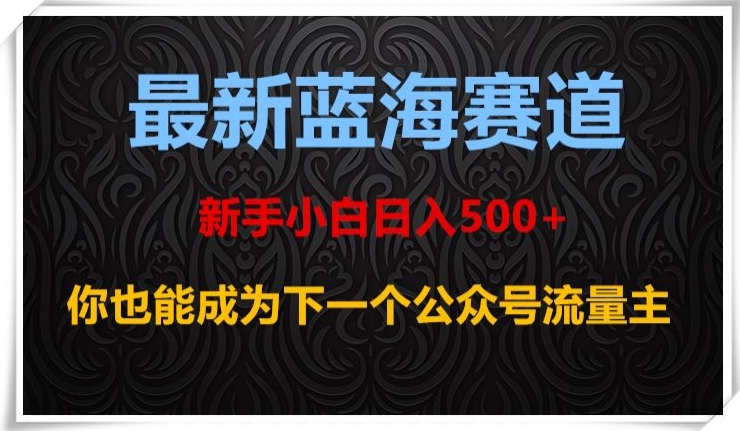 最新蓝海赛道，新手小白日入500+，你也能成为下一个公众号流量主【揭秘】-大齐资源站