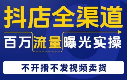 抖店全渠道百万流量曝光实操，不开播不发视频带货-大齐资源站