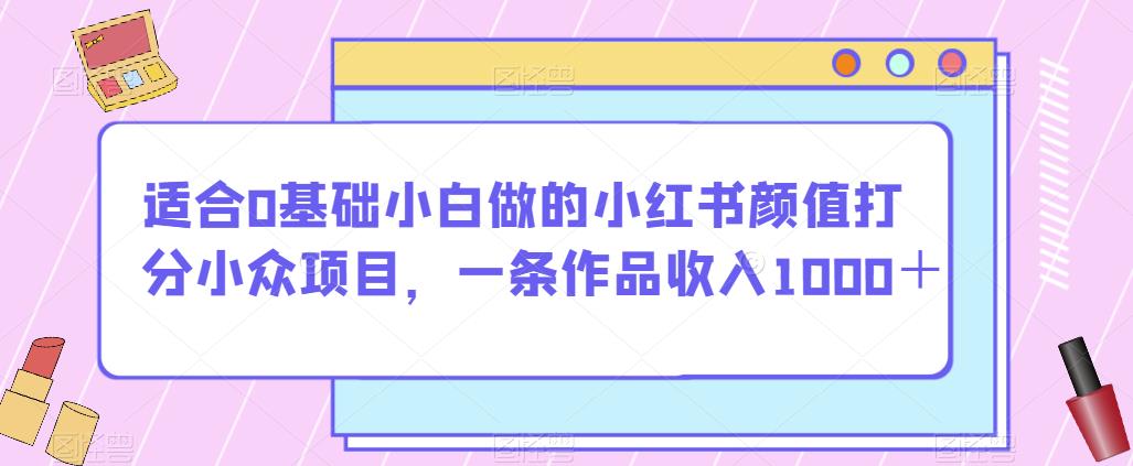 适合0基础小白做的小红书颜值打分小众项目，一条作品收入1000＋【揭秘】-大齐资源站