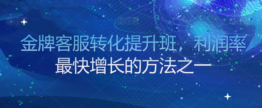 金牌客服转化提升班，利润率最快增长的方法之一-大齐资源站