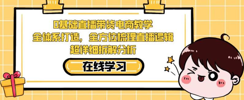 零基础直播带货电商教学，全方位梳理直播逻辑，超详细拆解分析-大齐资源站