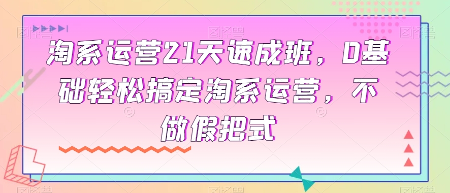 淘系运营21天速成班，0基础轻松搞定淘系运营，不做假把式-大齐资源站