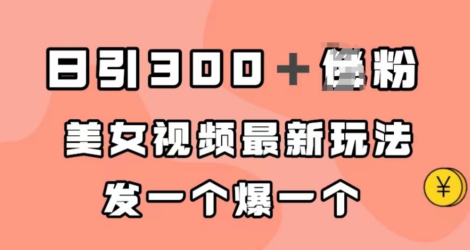 日引300＋男粉，美女视频最新玩法，发一个爆一个【揭秘】-大齐资源站