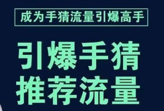 引爆手淘首页流量课，帮助你详细拆解引爆首页流量的步骤，要推荐流量，学这个就够了-大齐资源站