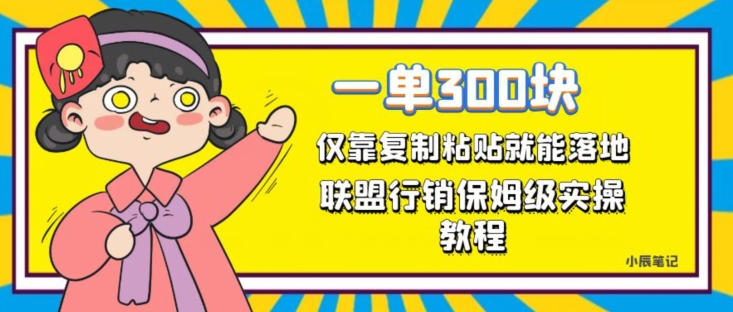 一单轻松300元，仅靠复制粘贴，每天操作一个小时，联盟行销保姆级出单教程，正规长久稳定副业【揭秘】-大齐资源站