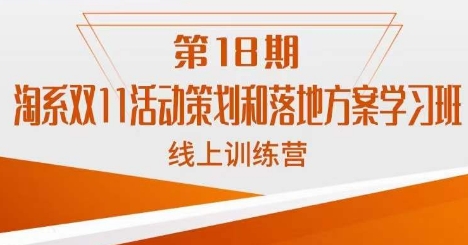 南掌柜·淘系双11活动策划和落地方案线上课18期-大齐资源站