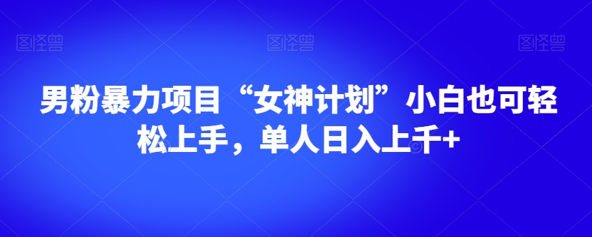 男粉暴力项目“女神计划”小白也可轻松上手，单人日入上千+【揭秘】-大齐资源站