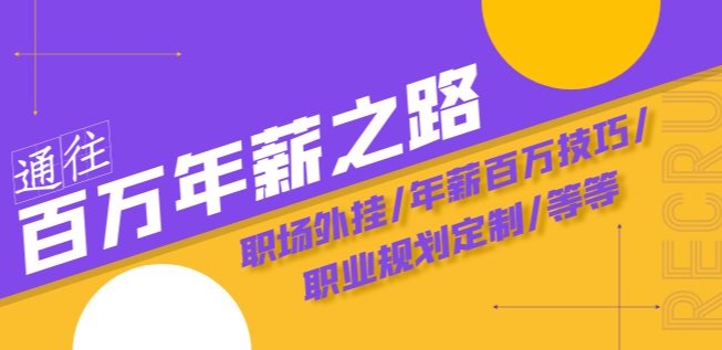 通往百万年薪之路·陪跑训练营：职场外挂/年薪百万技巧/职业规划定制/等等-大齐资源站