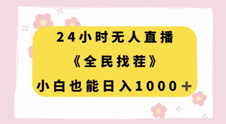 24小时无人直播，全民找茬，小白也能日入1000+【揭秘】-大齐资源站