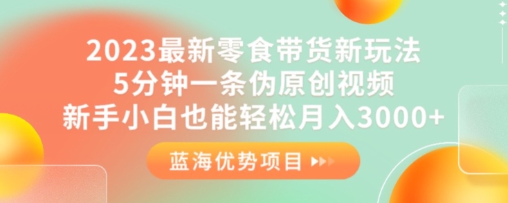 2023最新零食带货新玩法，5分钟一条伪原创视频，新手小白也能轻松月入3000+【揭秘】-大齐资源站