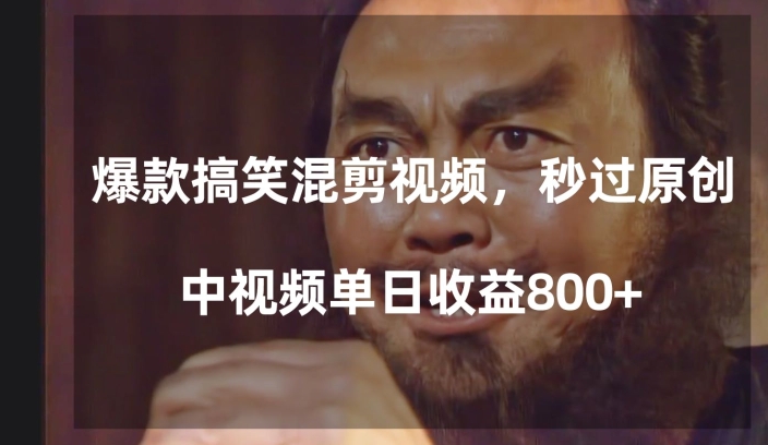 爆款搞笑混剪视频，百分百过原创，单日中视频播放收益800+【揭秘】-大齐资源站