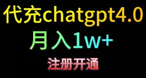 代充chatgpt4，日入500+，精准引流，暴力变现【揭秘】-大齐资源站