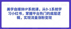 美学自媒体IP系统课，从0-1系统学习小红书，掌握平台热门的底层逻辑，实现流量涨粉变现-大齐资源站