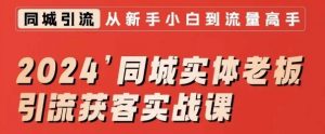 2024同城实体老板引流获客实战课，同城短视频·同城直播·实体店投放·问题答疑-大齐资源站