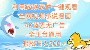 利用这款软件一键观看全网视频小说漫画，4K蓝光无广告，全平台通用，轻松日入500＋【揭秘】-大齐资源站
