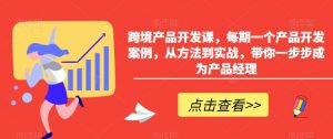 跨境产品开发课,每期一个产品开发案例,从方法到实战,带你一步步成为产品经理-大齐资源站