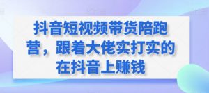 抖音短视频带货陪跑营，跟着大佬实打实的在抖音上赚钱-大齐资源站