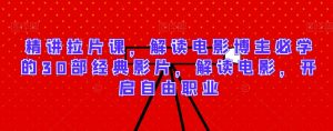 精讲拉片课，解读电影博主必学的30部经典影片，解读电影，开启自由职业-大齐资源站