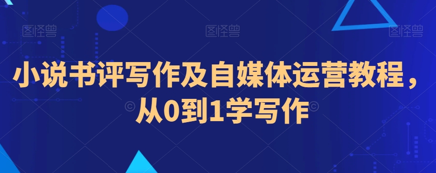 小说书评写作及自媒体运营教程，从0到1学写作-大齐资源站