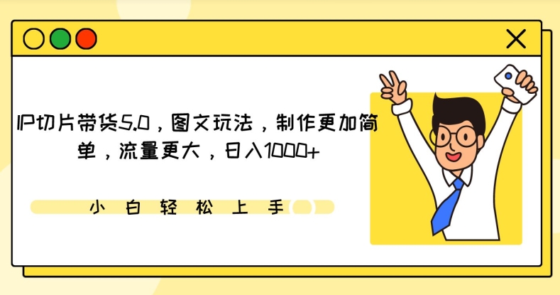 IP切片带货5.0，图文玩法，制作更加简单，流量更大，日入1000+【揭秘】-大齐资源站