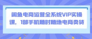 闲鱼电商运营全系统VIP实操课，1部手机随时随地电商卖货-大齐资源站