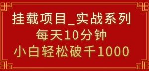 挂载项目，小白轻松破1000，每天10分钟，实战系列保姆级教程【揭秘】-大齐资源站