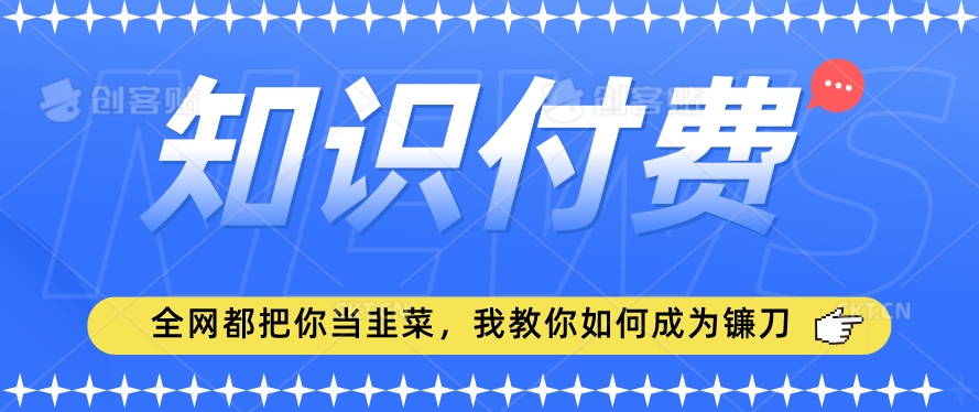 2024最新知识付费项目，小白也能轻松入局，全网都在教你做项目，我教你做镰刀【揭秘】-大齐资源站