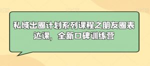 私域出圈计划系列课程之朋友圈表达课，全新口碑训练营-大齐资源站