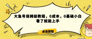 怎么样靠阿里大厂撸金，背靠大厂日入2000+，大鱼号保姆级教程，0成本，0基础小白看了就能上手【揭秘】-大齐资源站