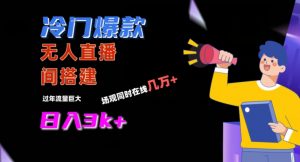 冷门爆款直播间手把手搭建，流量巨大，日入3k+【揭秘】-大齐资源站