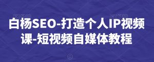 白杨SEO-打造个人IP视频课-短视频自媒体教程-大齐资源站