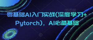 零基础AI入门实战(深度学习+Pytorch)，AI必备基础-大齐资源站