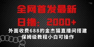 全网首发最新，日撸2000+，外面收费688的金杰猫直播间搭建，保姆级教程小白可操作【揭秘】-大齐资源站