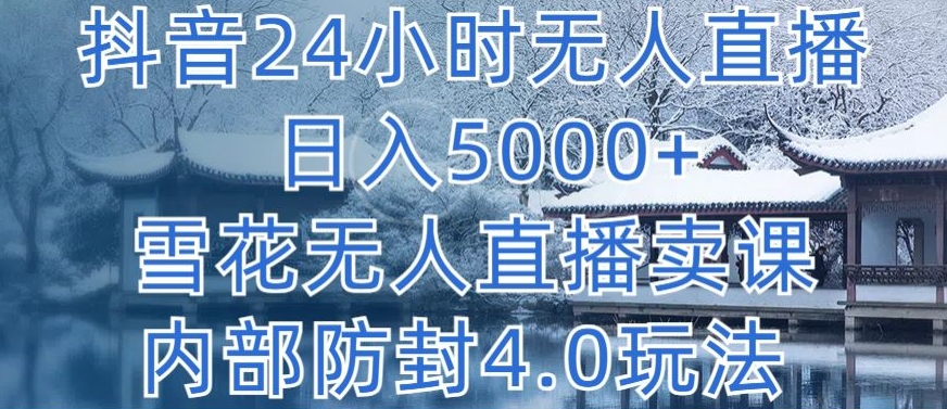 抖音24小时无人直播 日入5000+，雪花无人直播卖课，内部防封4.0玩法【揭秘】-大齐资源站