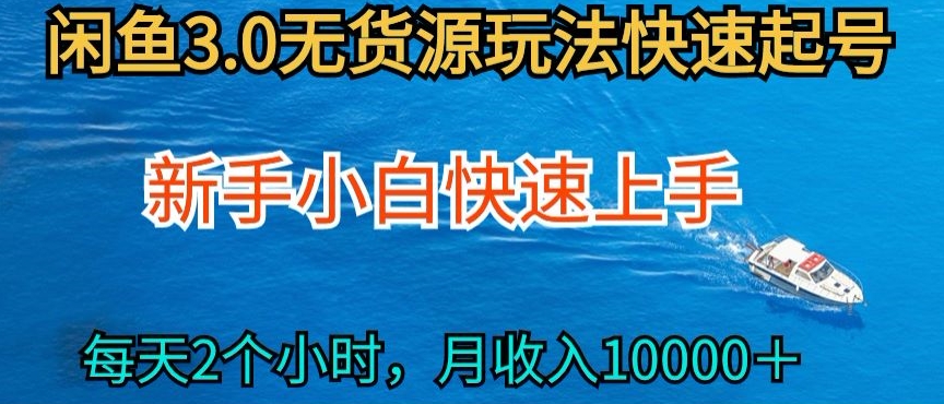 2024最新闲鱼无货源玩法，从0开始小白快手上手，每天2小时月收入过万【揭秘】-大齐资源站