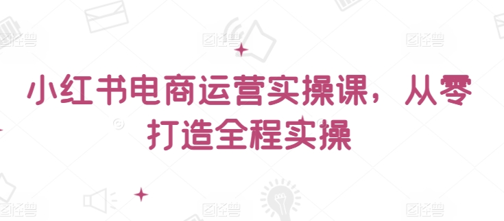 小红书电商运营实操课，​从零打造全程实操-大齐资源站